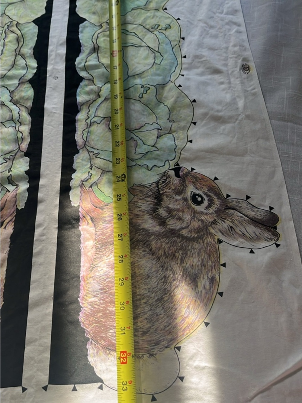 Rabbit cabbage fabric sewing print